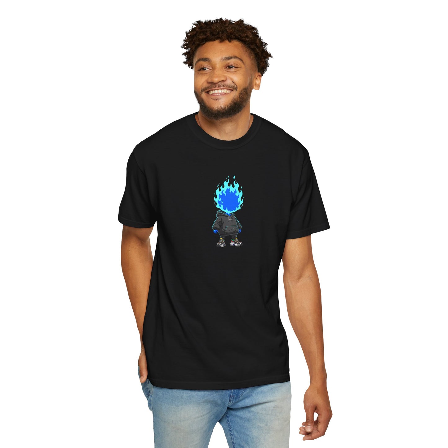 Chibi Hype Oversized T-Shirt – Blue Flame