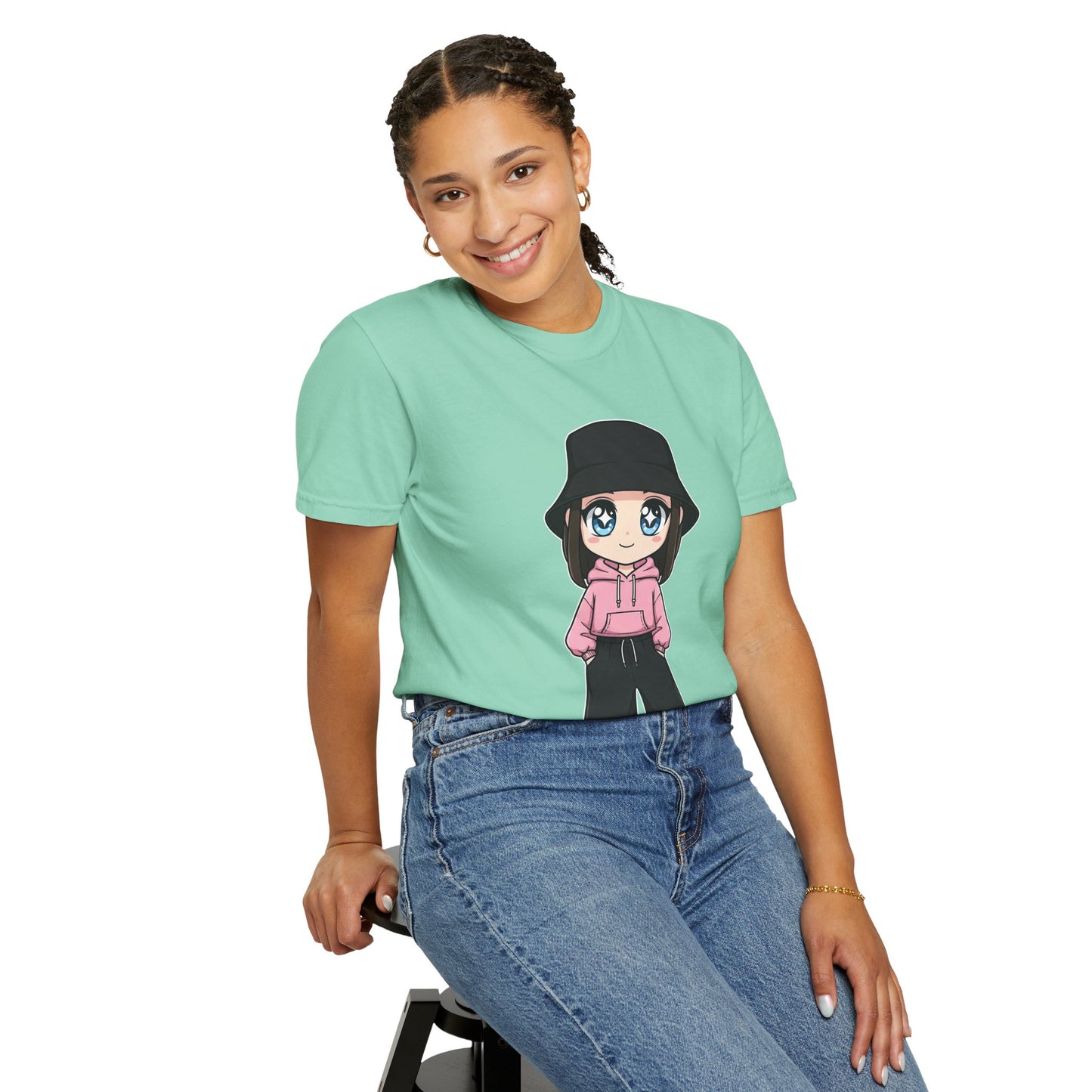 Chibi Hype Oversized T-Shirt – Cute Streetwear Chibi Girl