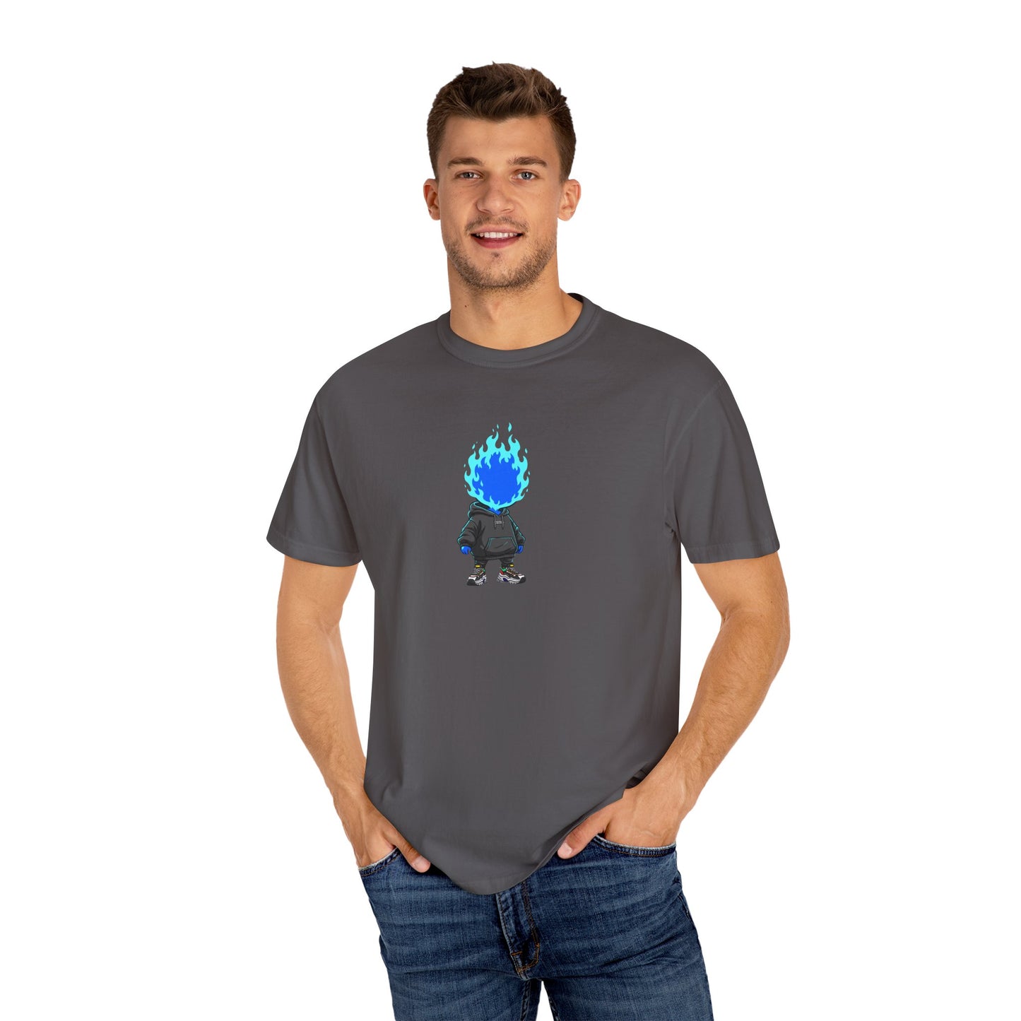 Chibi Hype Oversized T-Shirt – Blue Flame