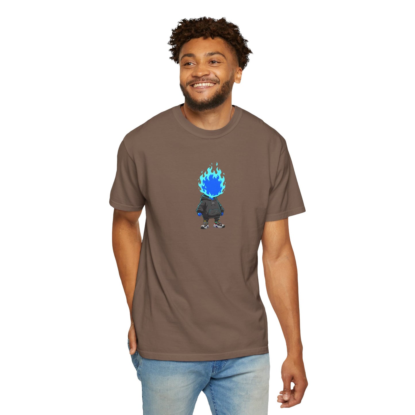 Chibi Hype Oversized T-Shirt – Blue Flame
