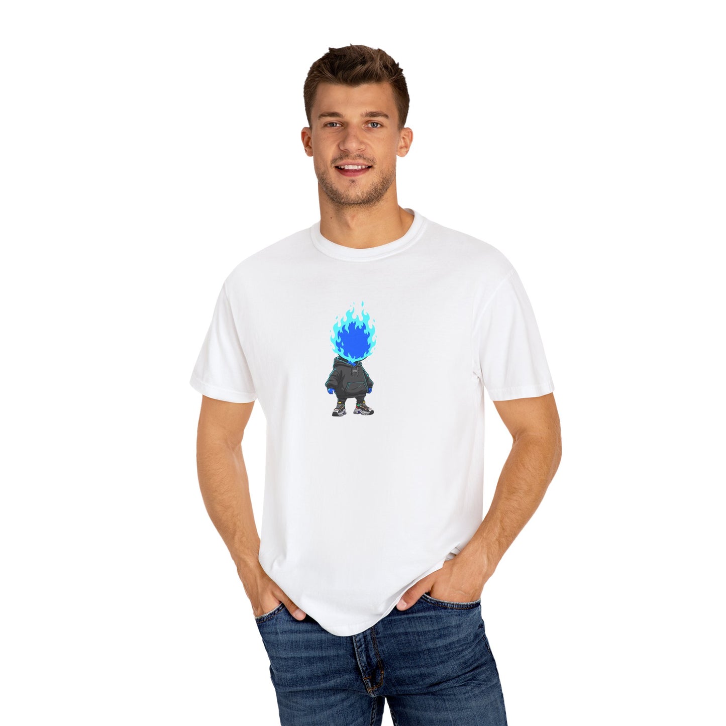 Chibi Hype Oversized T-Shirt – Blue Flame