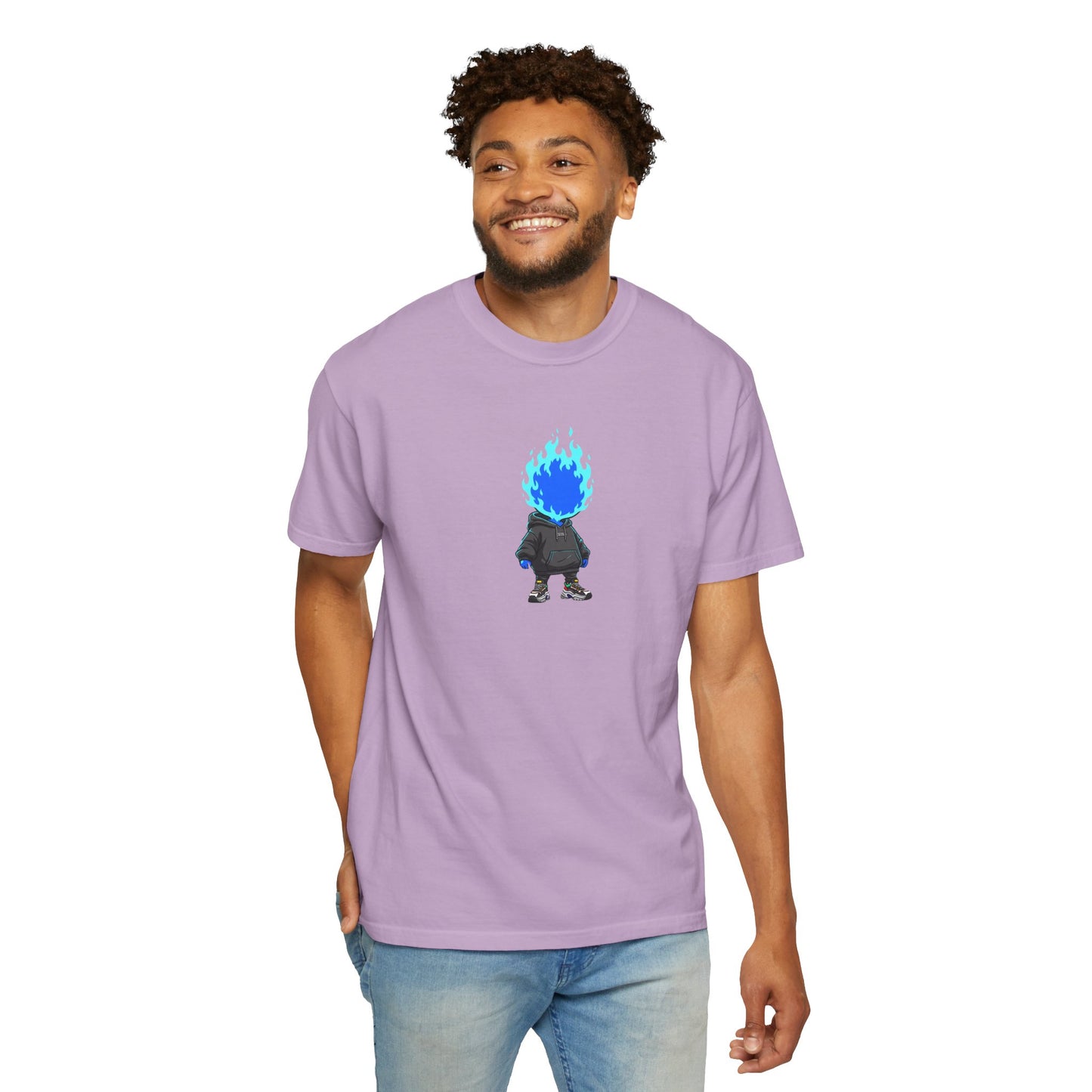 Chibi Hype Oversized T-Shirt – Blue Flame