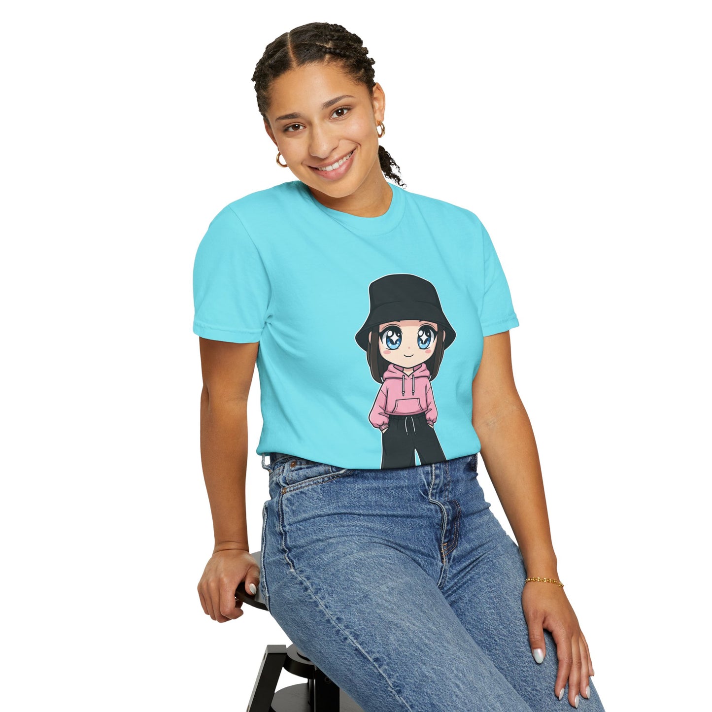 Chibi Hype Oversized T-Shirt – Cute Streetwear Chibi Girl