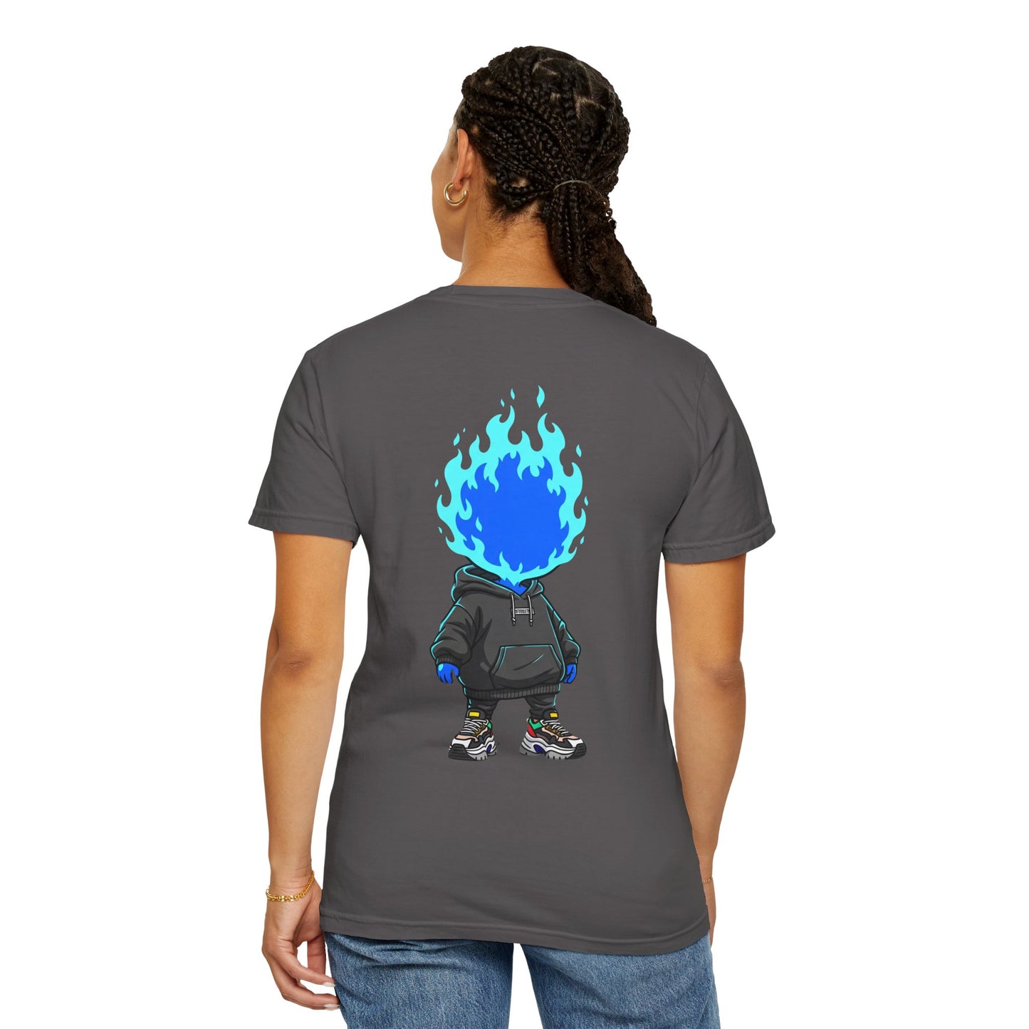 Chibi Hype Oversized T-Shirt – Blue Flame