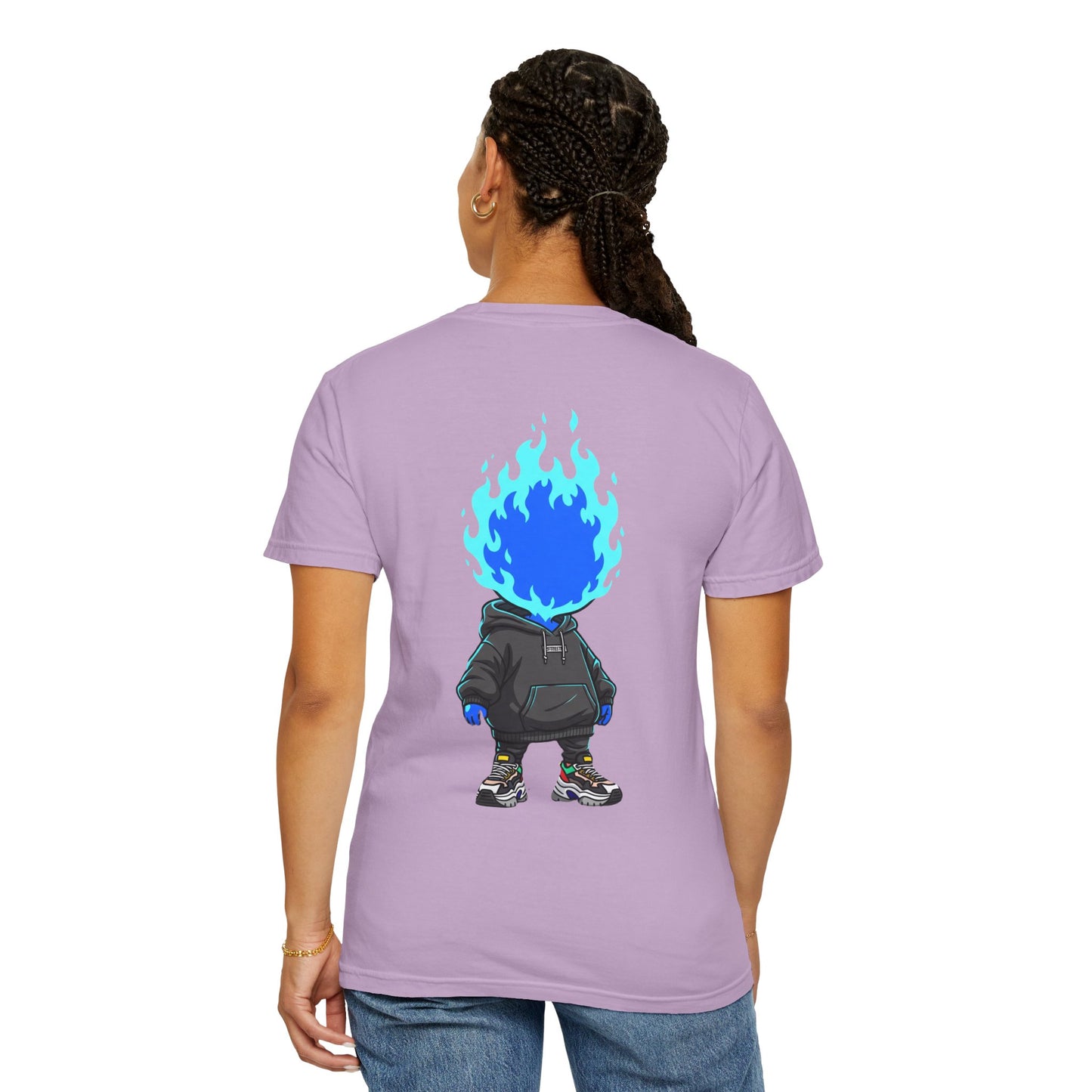 Chibi Hype Oversized T-Shirt – Blue Flame