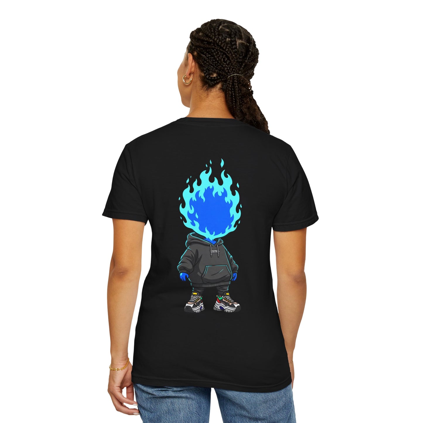 Chibi Hype Oversized T-Shirt – Blue Flame