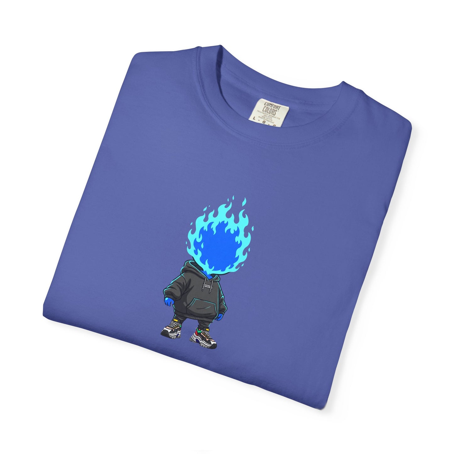Chibi Hype Oversized T-Shirt – Blue Flame