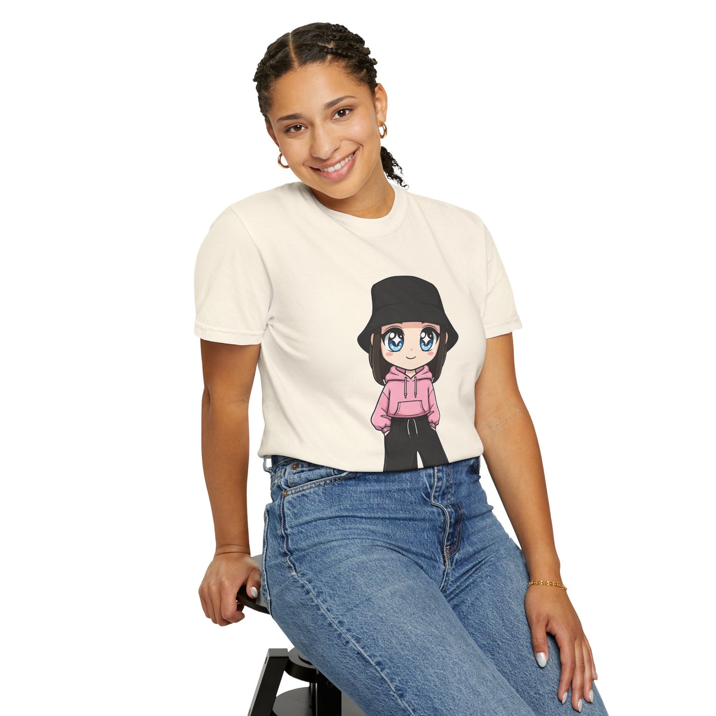 Chibi Hype Oversized T-Shirt – Cute Streetwear Chibi Girl