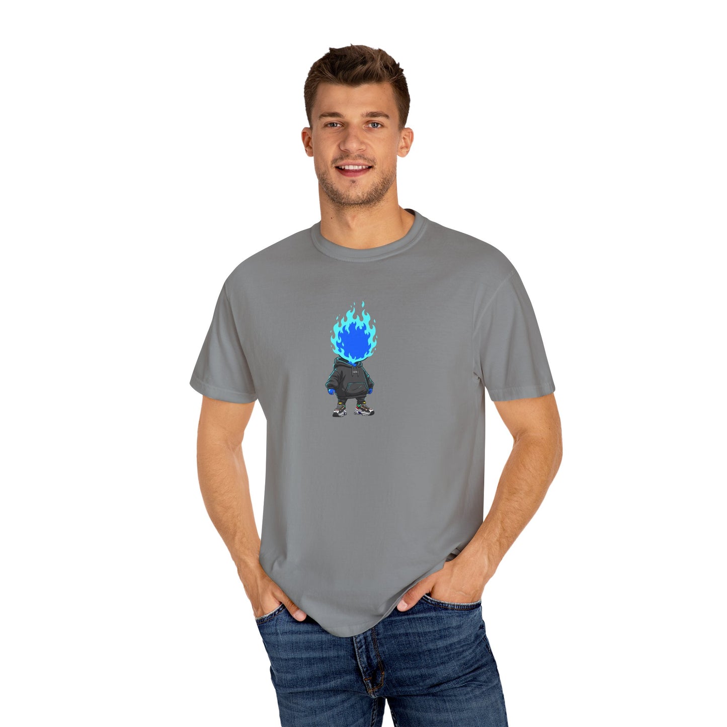 Chibi Hype Oversized T-Shirt – Blue Flame