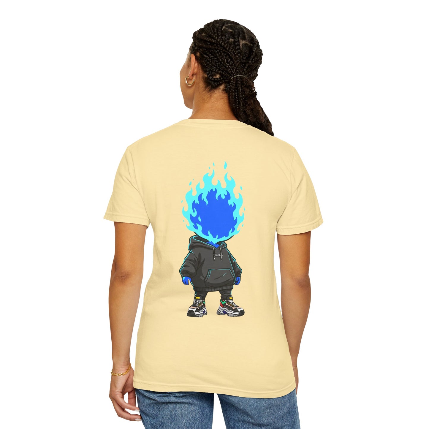 Chibi Hype Oversized T-Shirt – Blue Flame