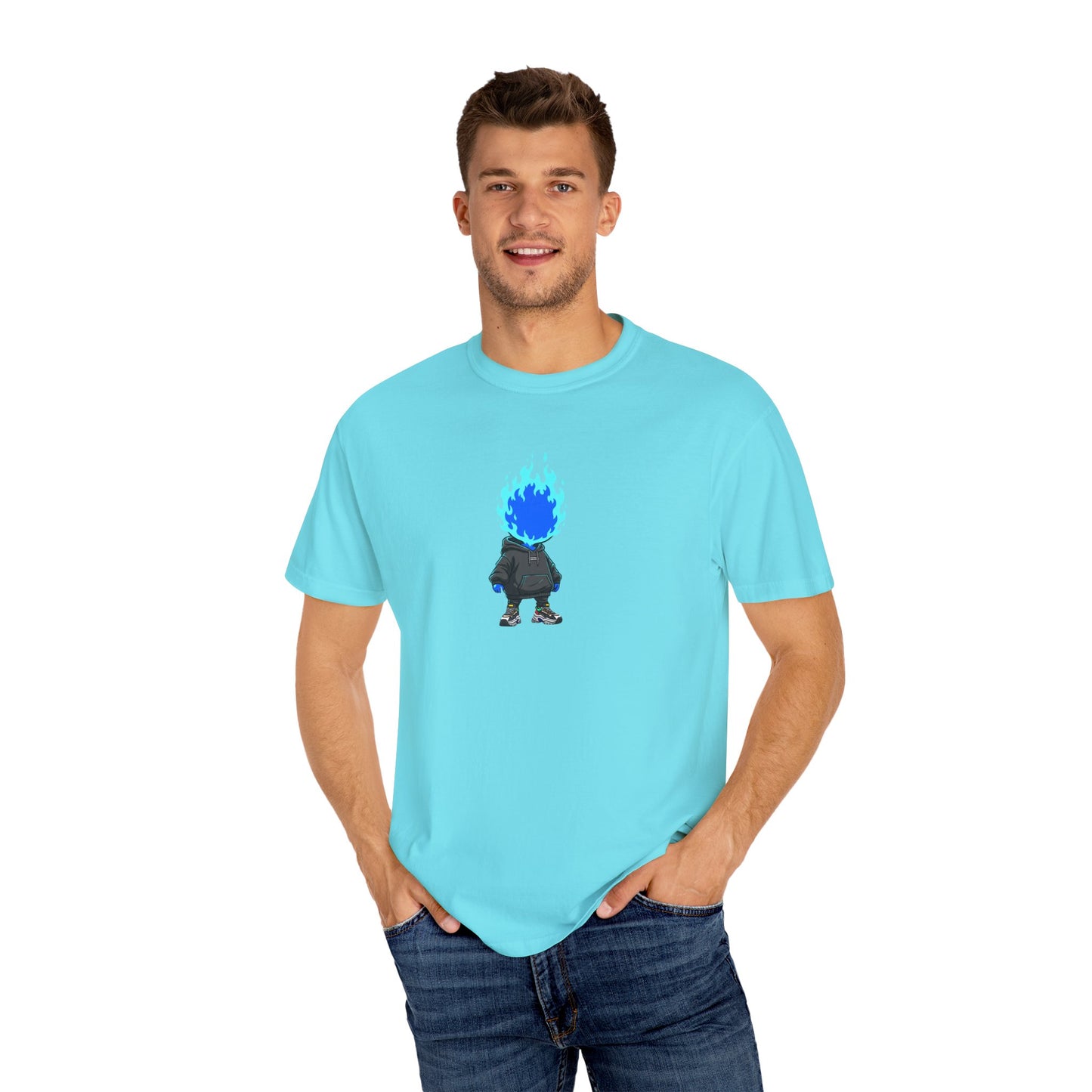 Chibi Hype Oversized T-Shirt – Blue Flame