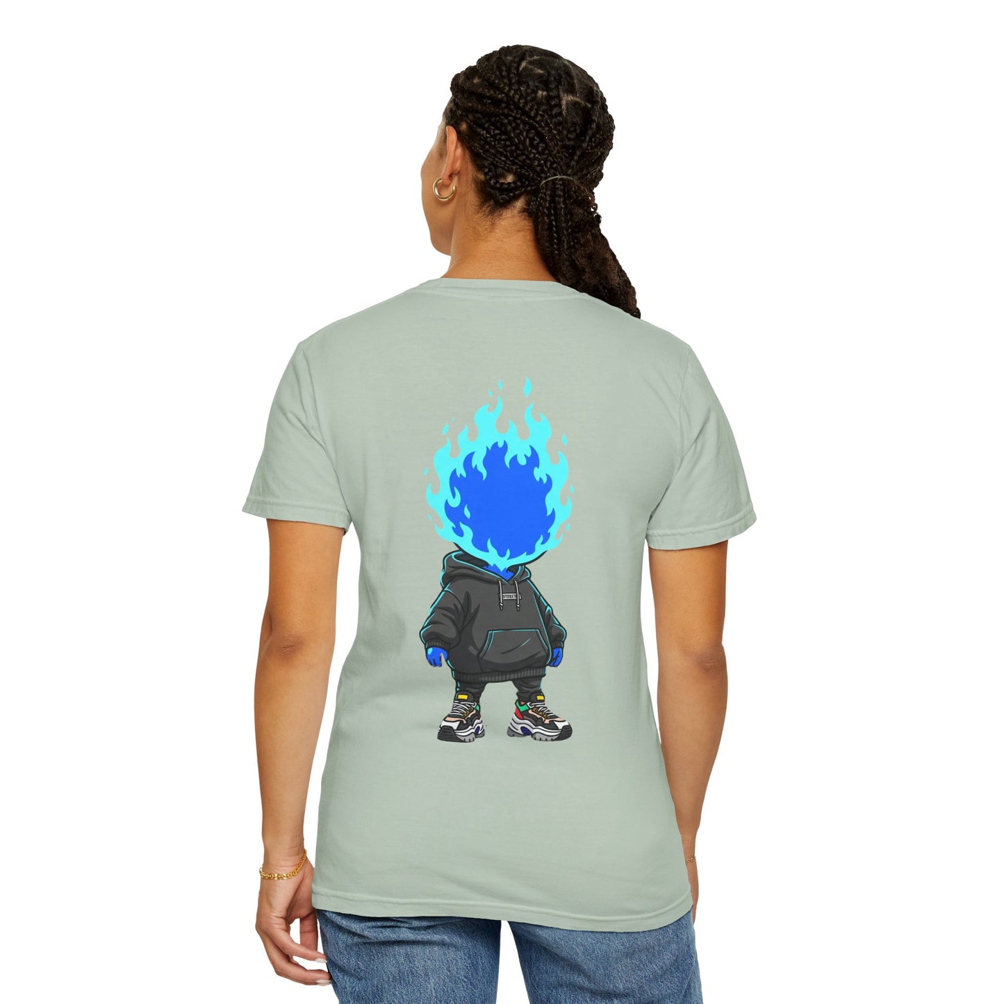 Chibi Hype Oversized T-Shirt – Blue Flame