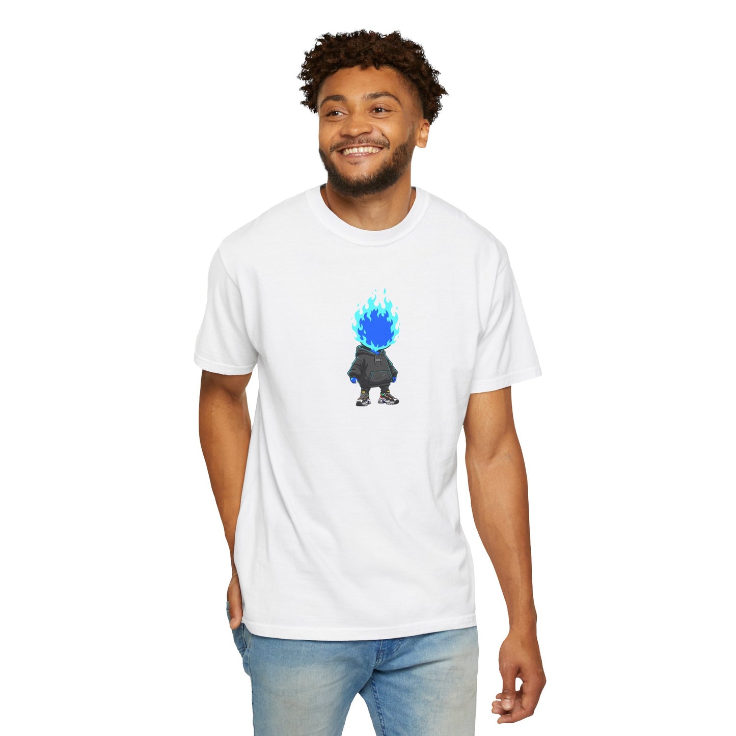 Chibi Hype Oversized T-Shirt – Blue Flame