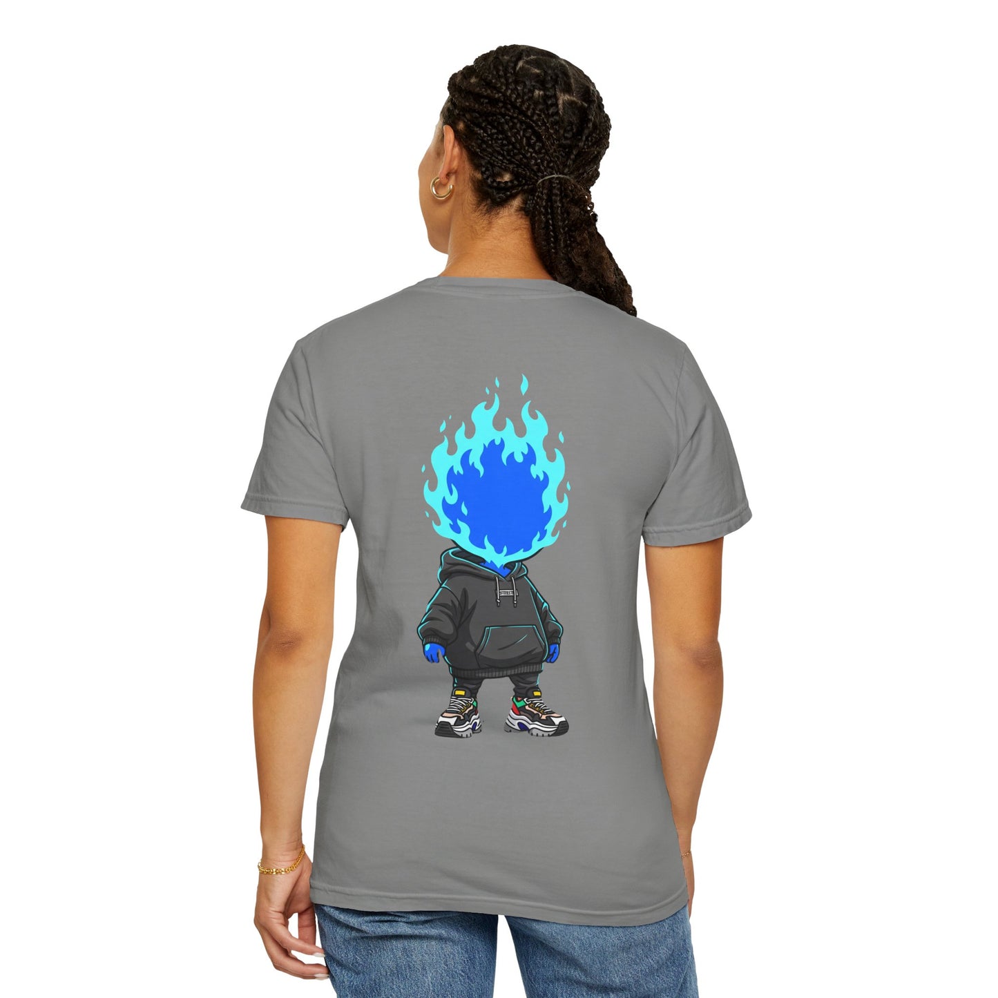 Chibi Hype Oversized T-Shirt – Blue Flame