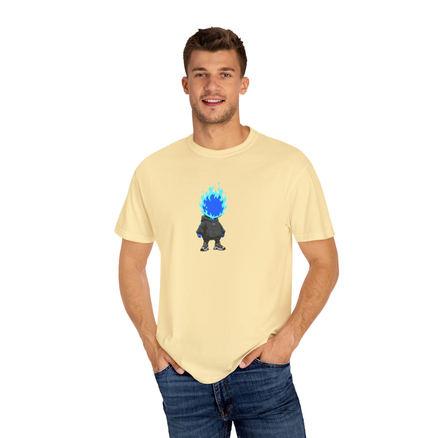 Chibi Hype Oversized T-Shirt – Blue Flame