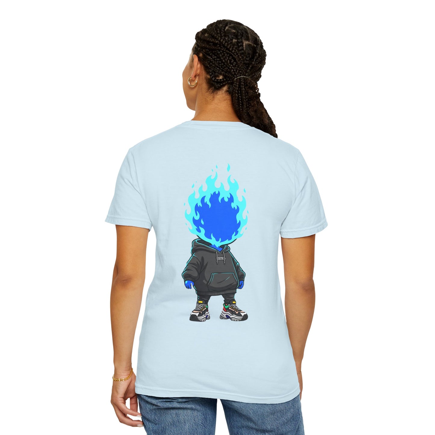 Chibi Hype Oversized T-Shirt – Blue Flame