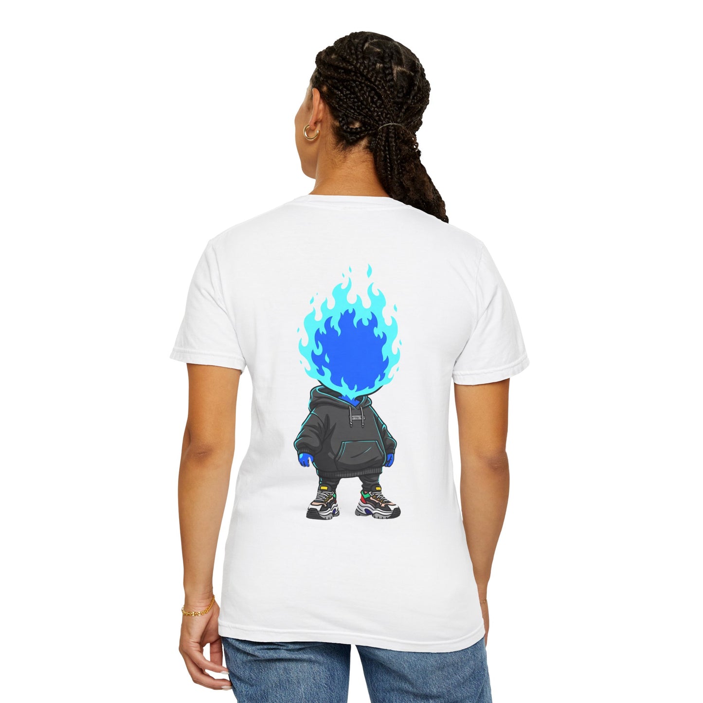 Chibi Hype Oversized T-Shirt – Blue Flame