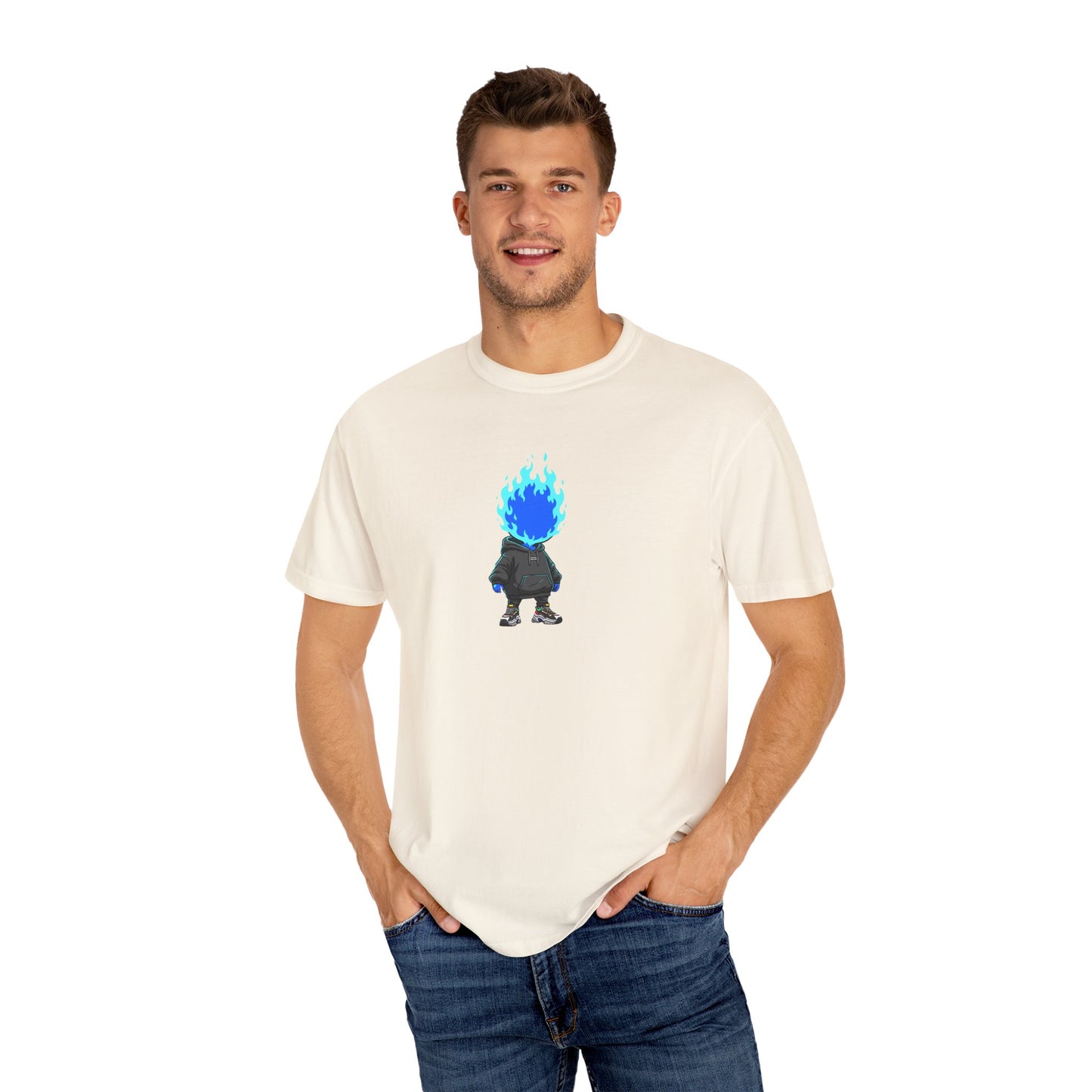 Chibi Hype Oversized T-Shirt – Blue Flame