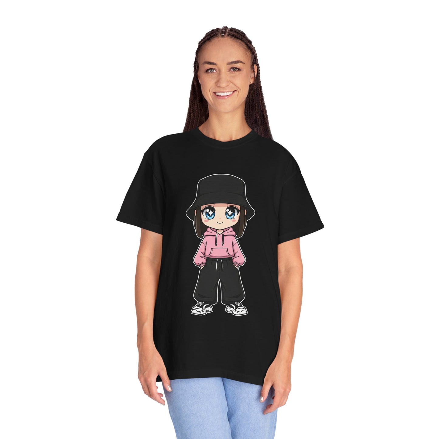 Chibi Hype Oversized T-Shirt – Cute Streetwear Chibi Girl