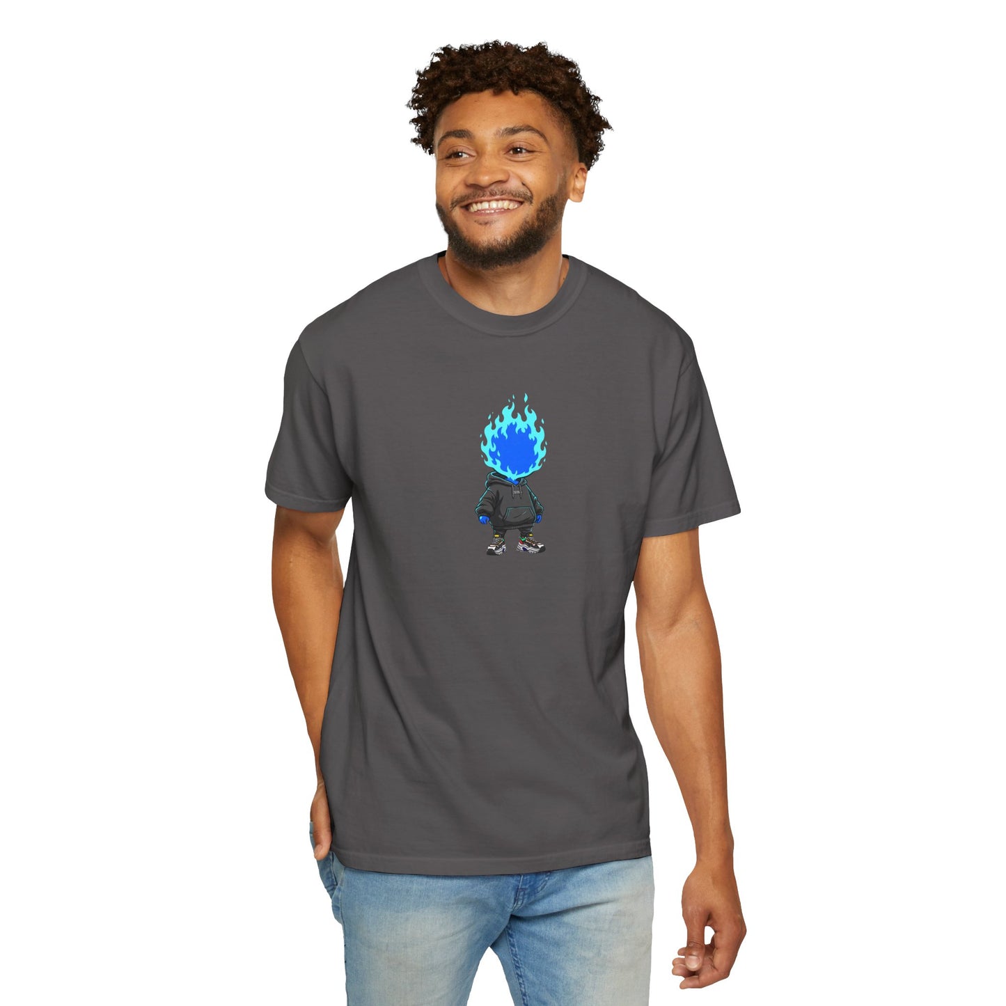 Chibi Hype Oversized T-Shirt – Blue Flame