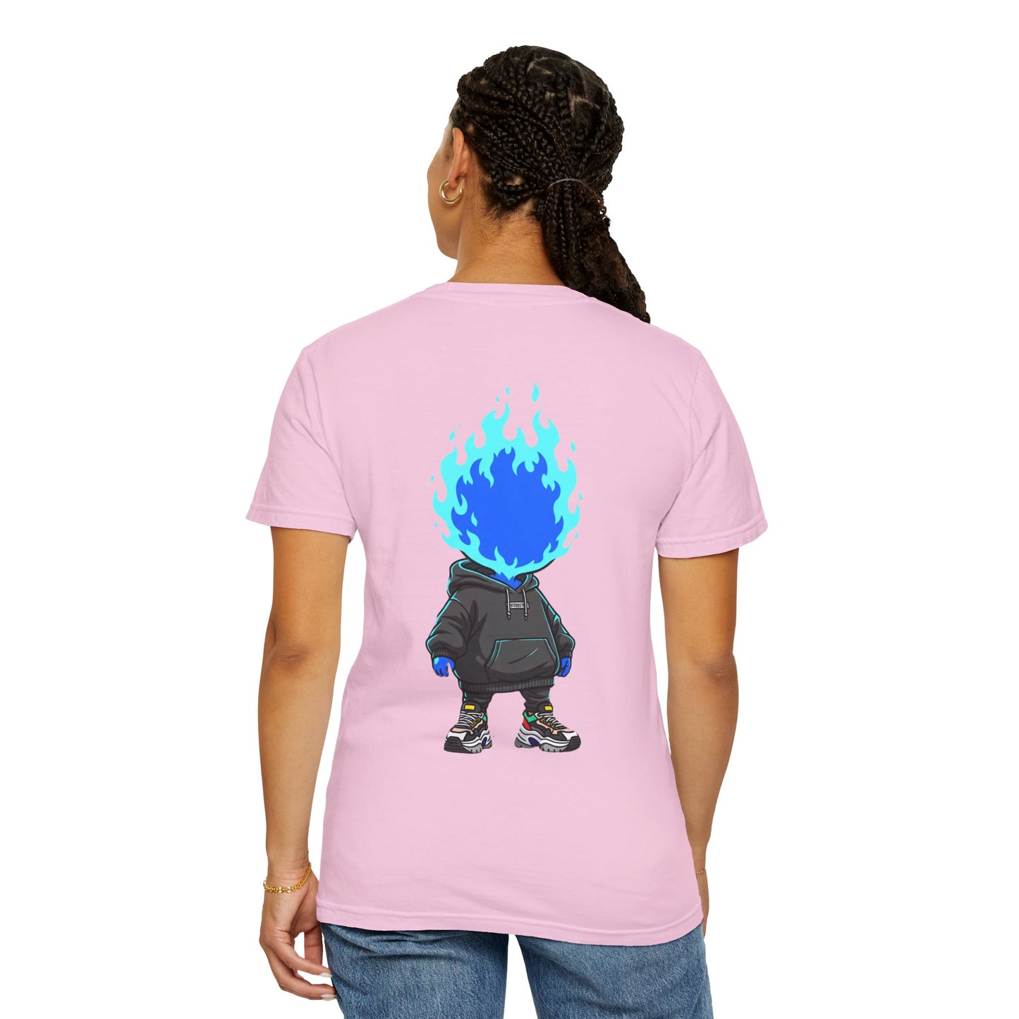 Chibi Hype Oversized T-Shirt – Blue Flame