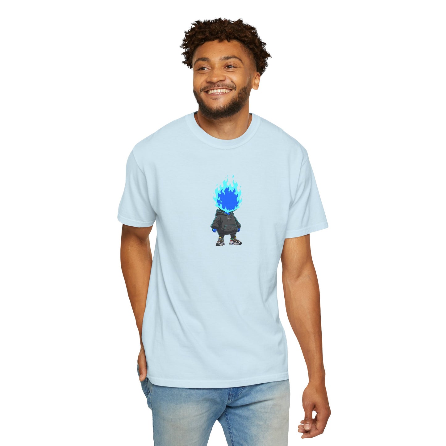 Chibi Hype Oversized T-Shirt – Blue Flame