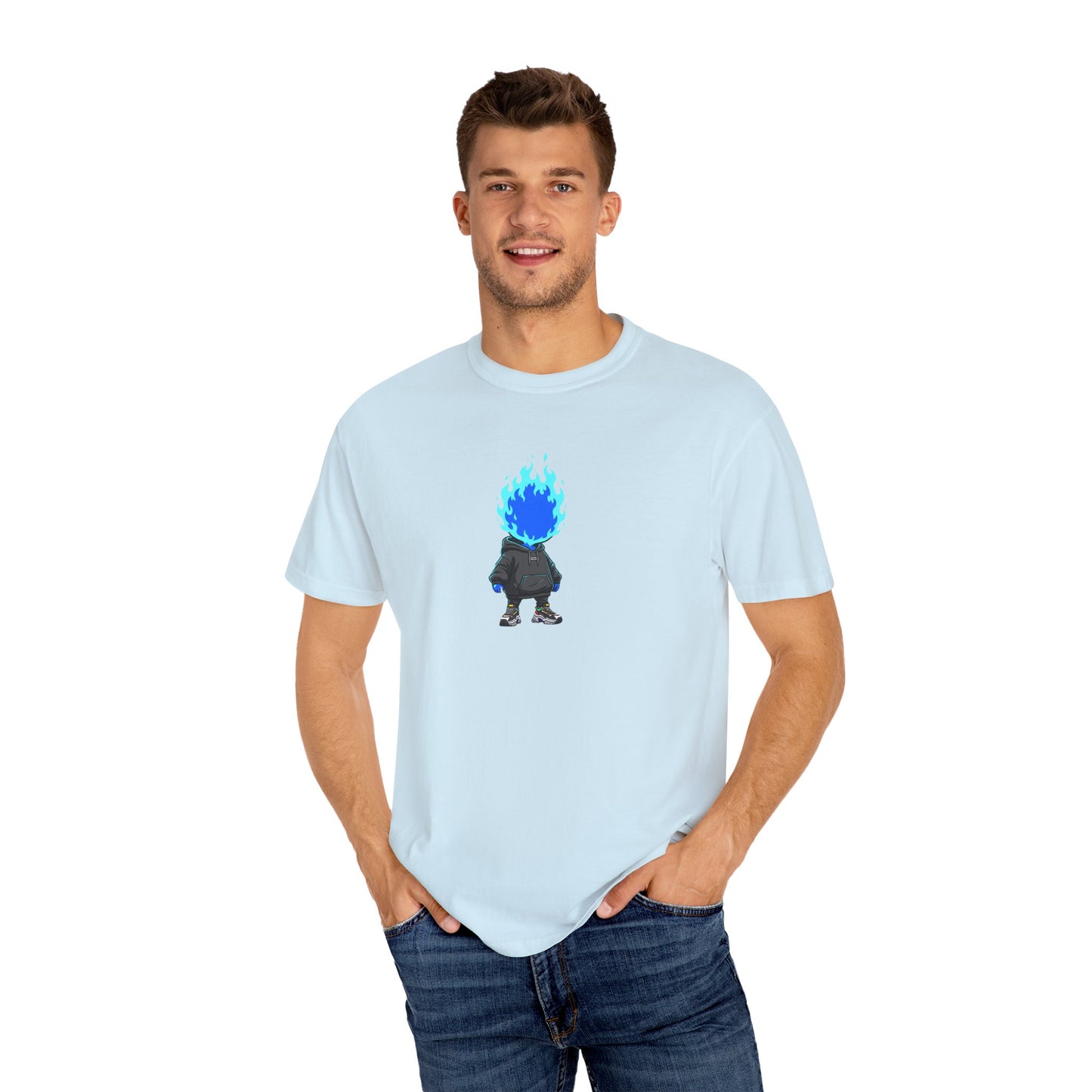 Chibi Hype Oversized T-Shirt – Blue Flame