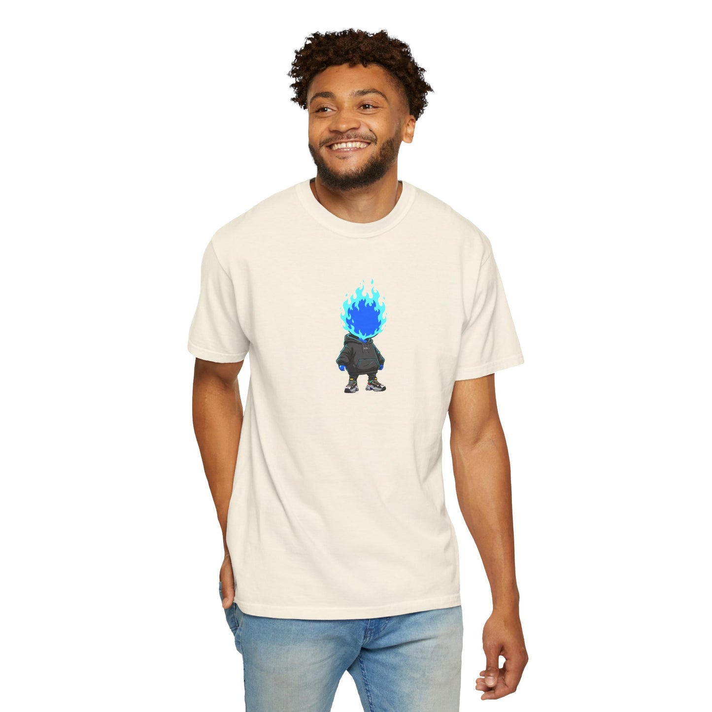 Chibi Hype Oversized T-Shirt – Blue Flame