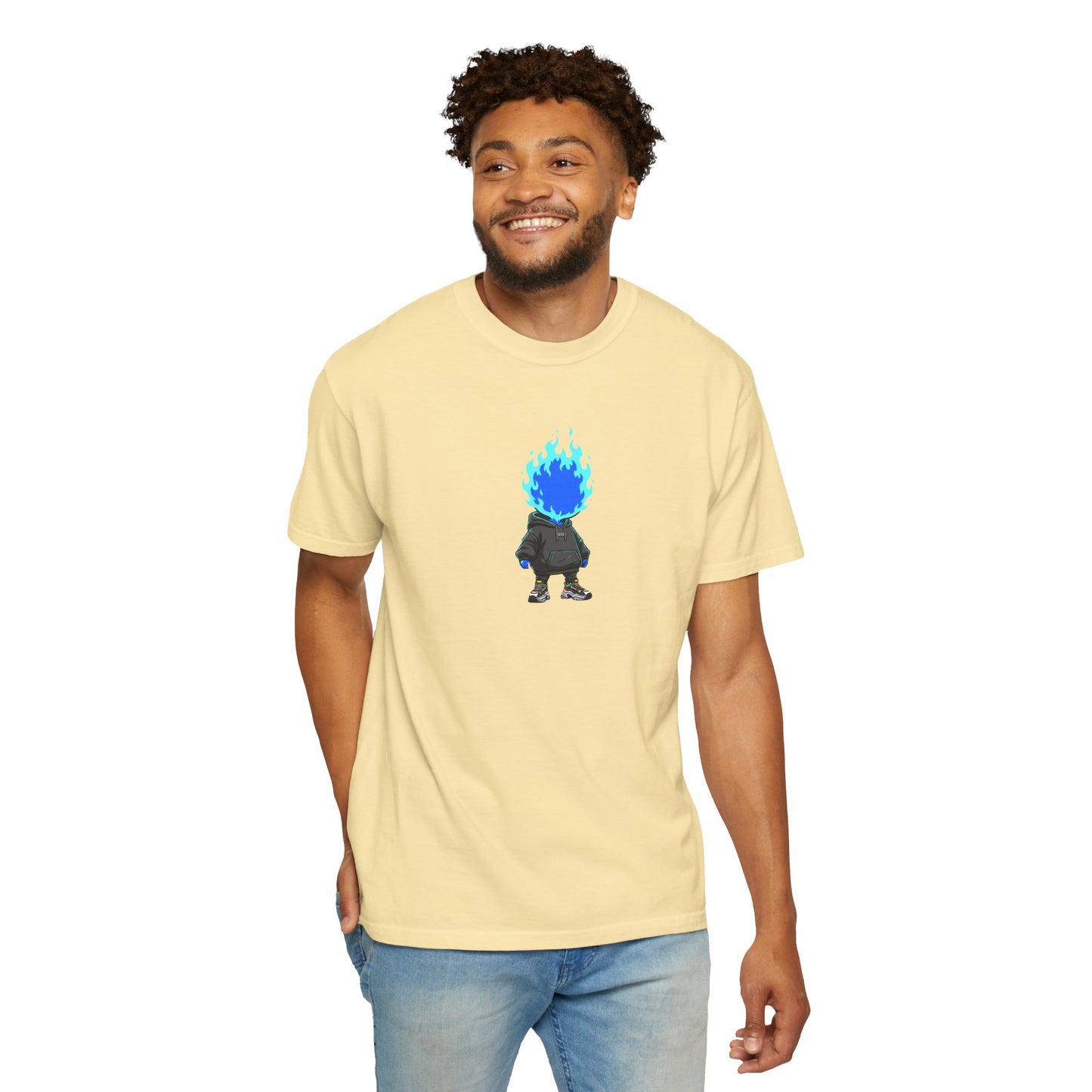 Chibi Hype Oversized T-Shirt – Blue Flame