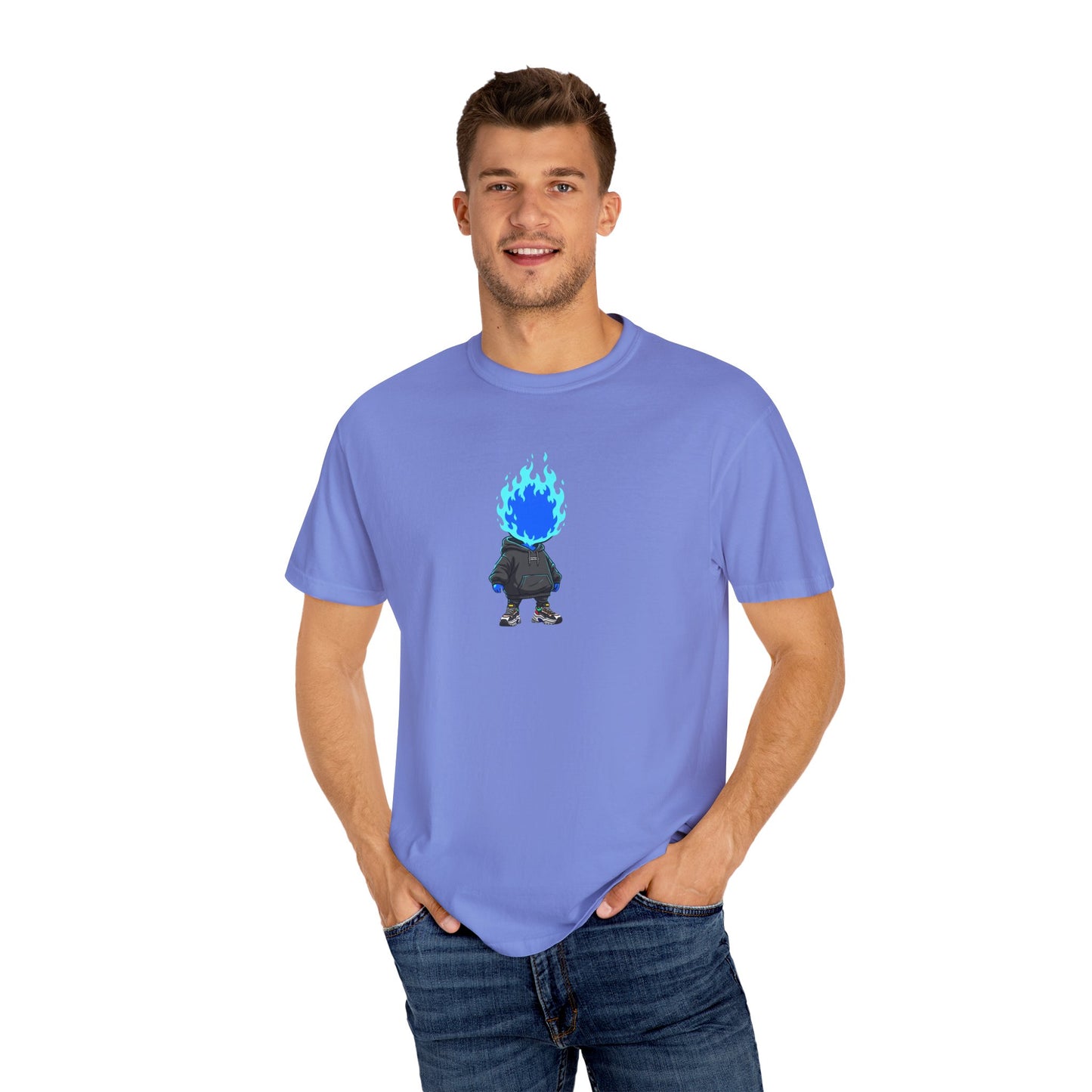 Chibi Hype Oversized T-Shirt – Blue Flame