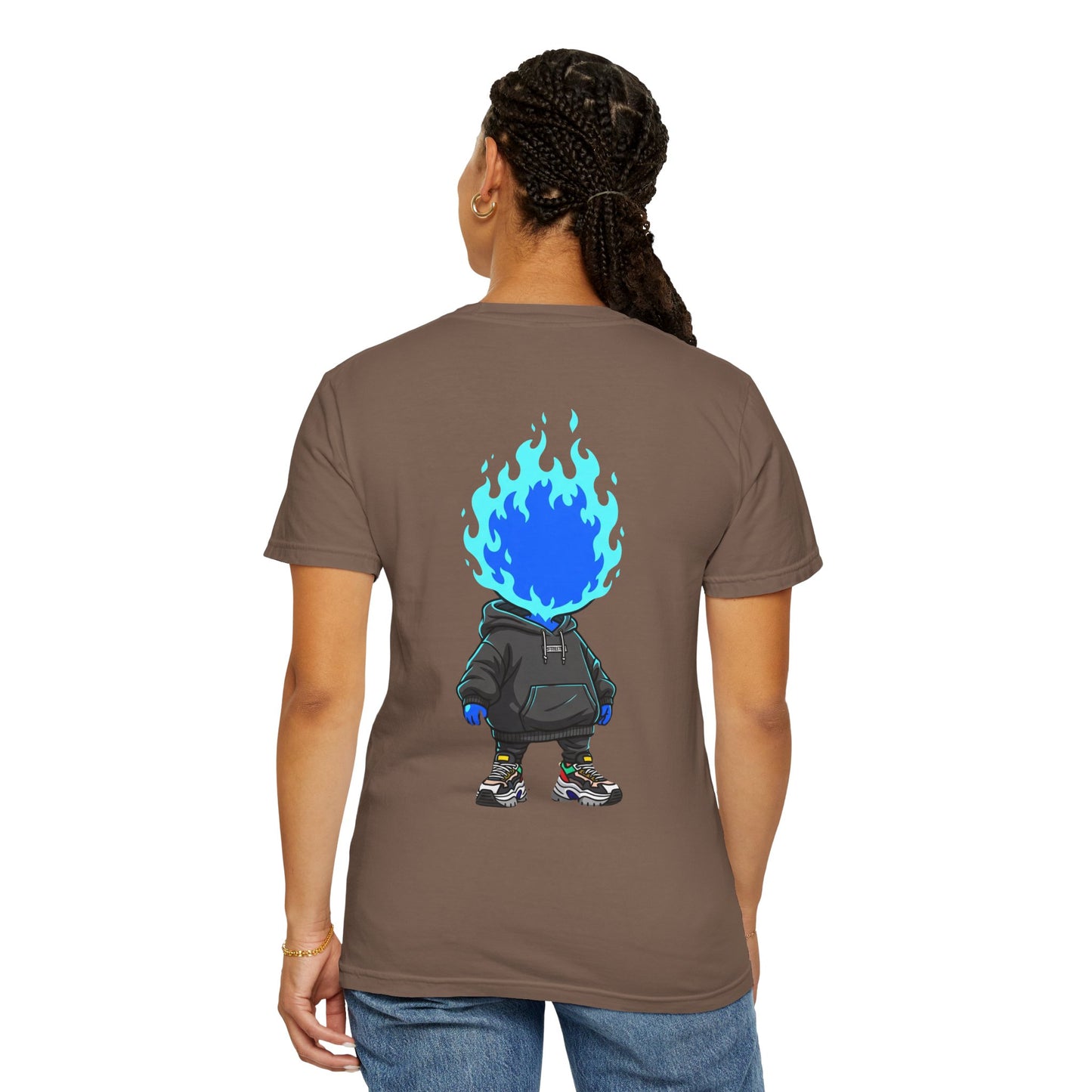 Chibi Hype Oversized T-Shirt – Blue Flame