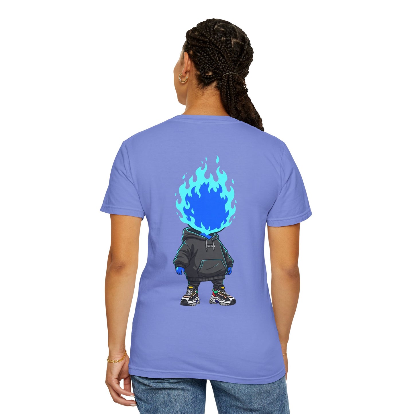 Chibi Hype Oversized T-Shirt – Blue Flame