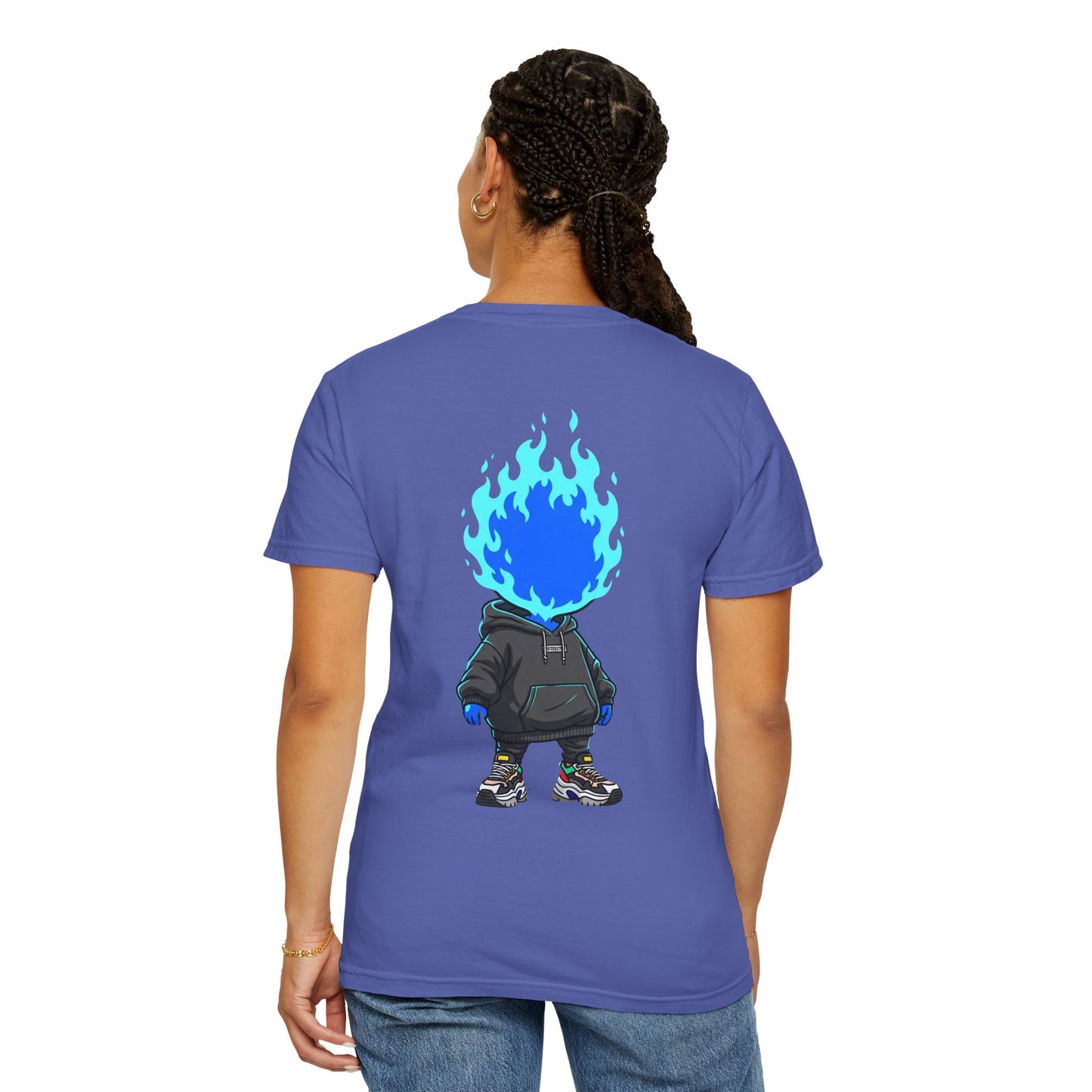 Chibi Hype Oversized T-Shirt – Blue Flame
