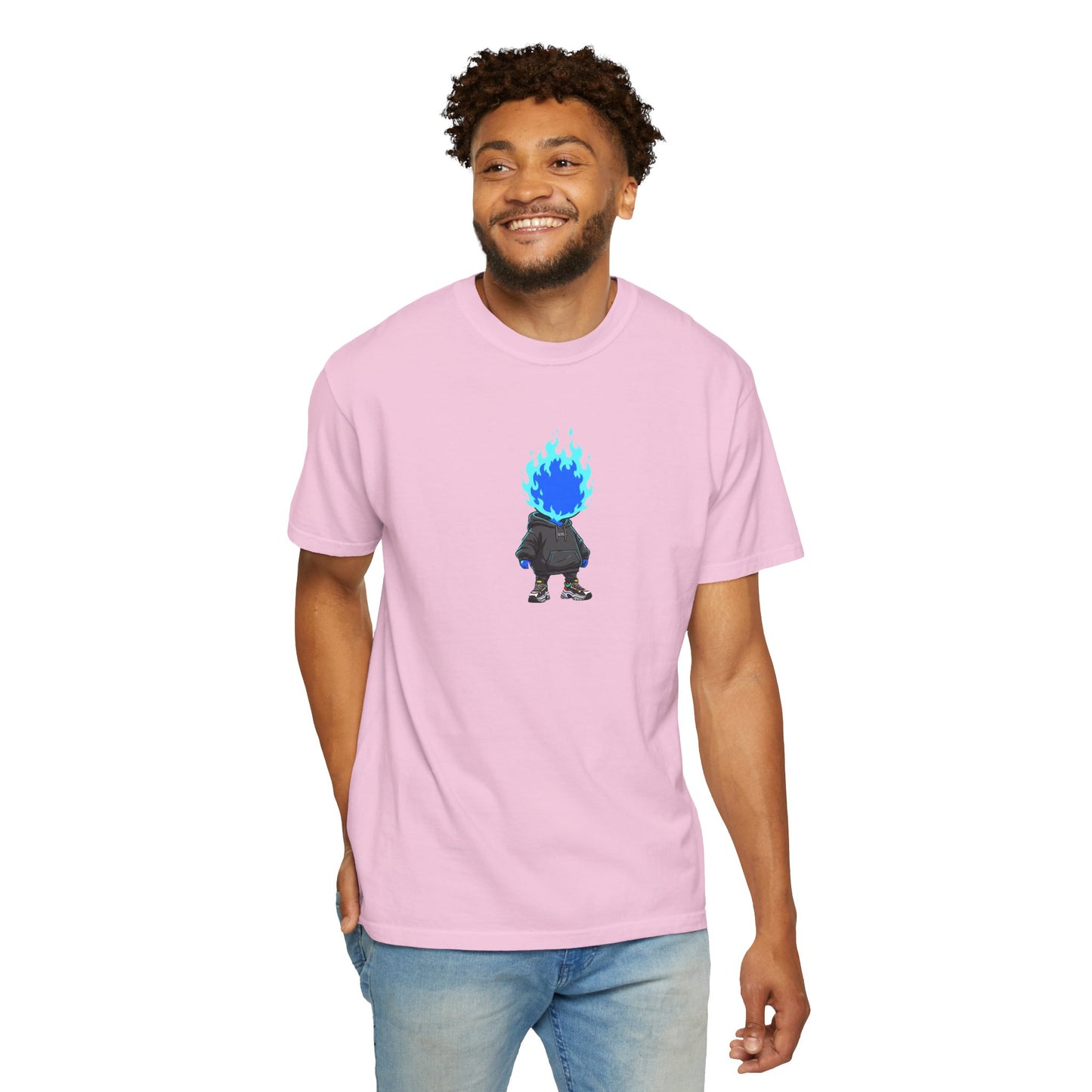 Chibi Hype Oversized T-Shirt – Blue Flame