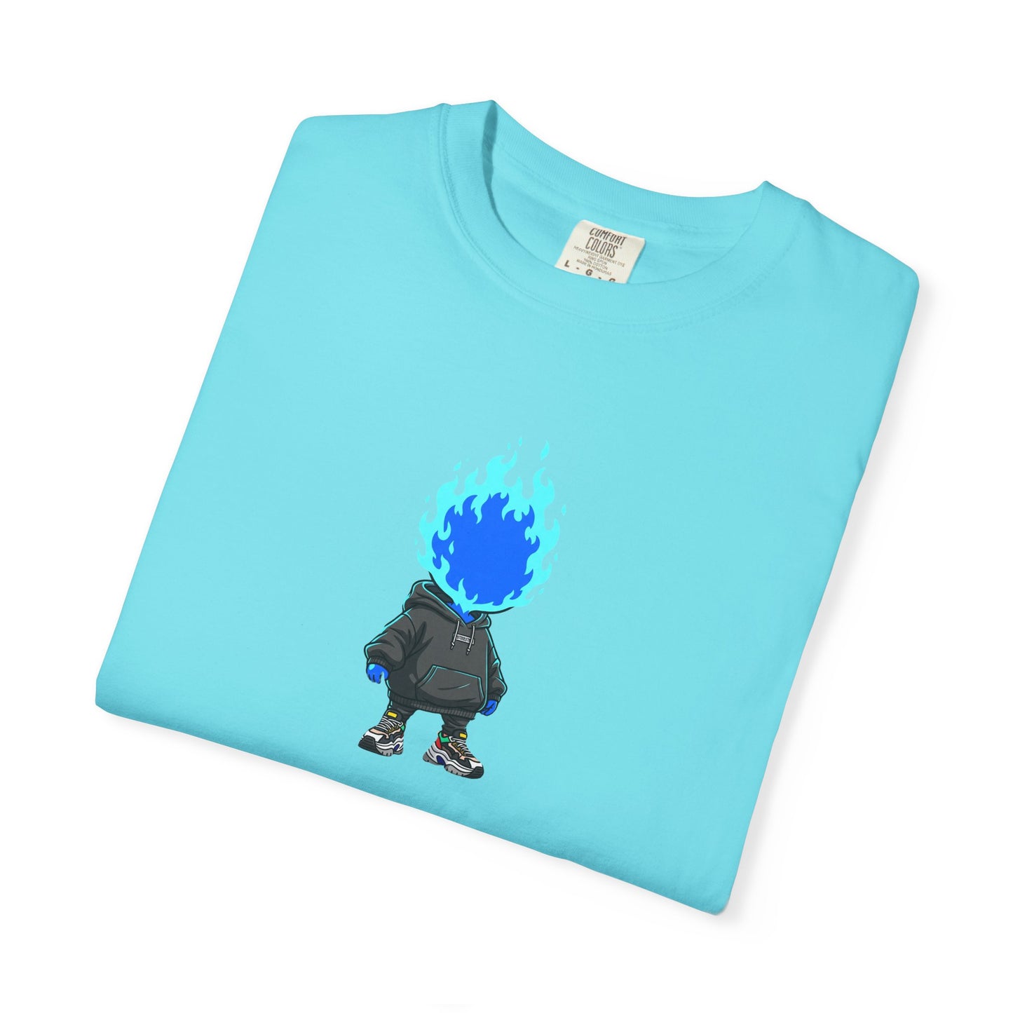 Chibi Hype Oversized T-Shirt – Blue Flame