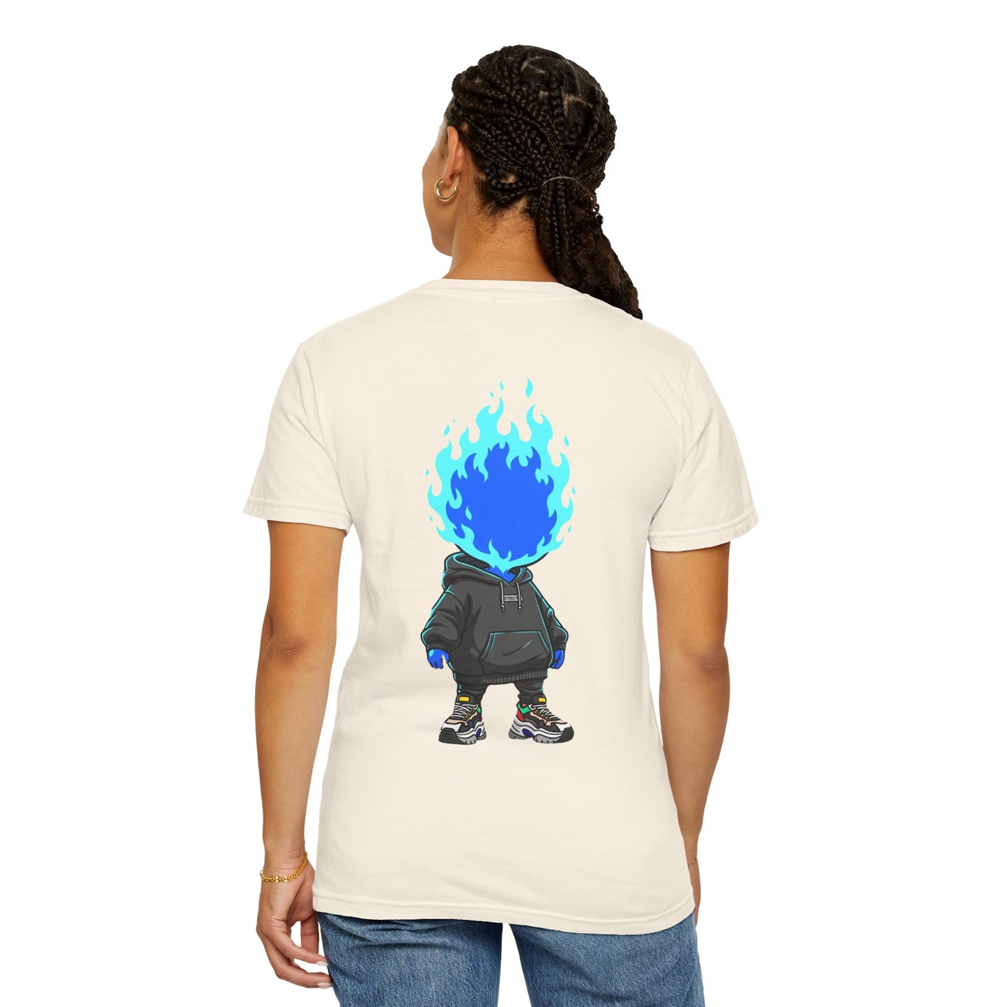 Chibi Hype Oversized T-Shirt – Blue Flame