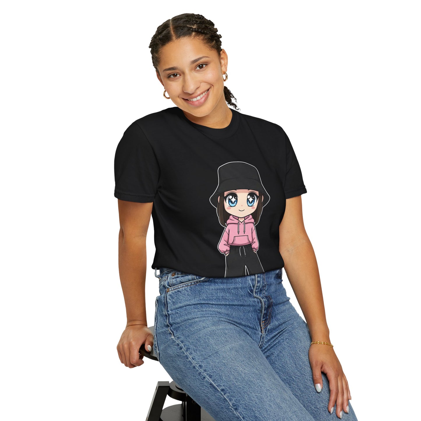 Chibi Hype Oversized T-Shirt – Cute Streetwear Chibi Girl