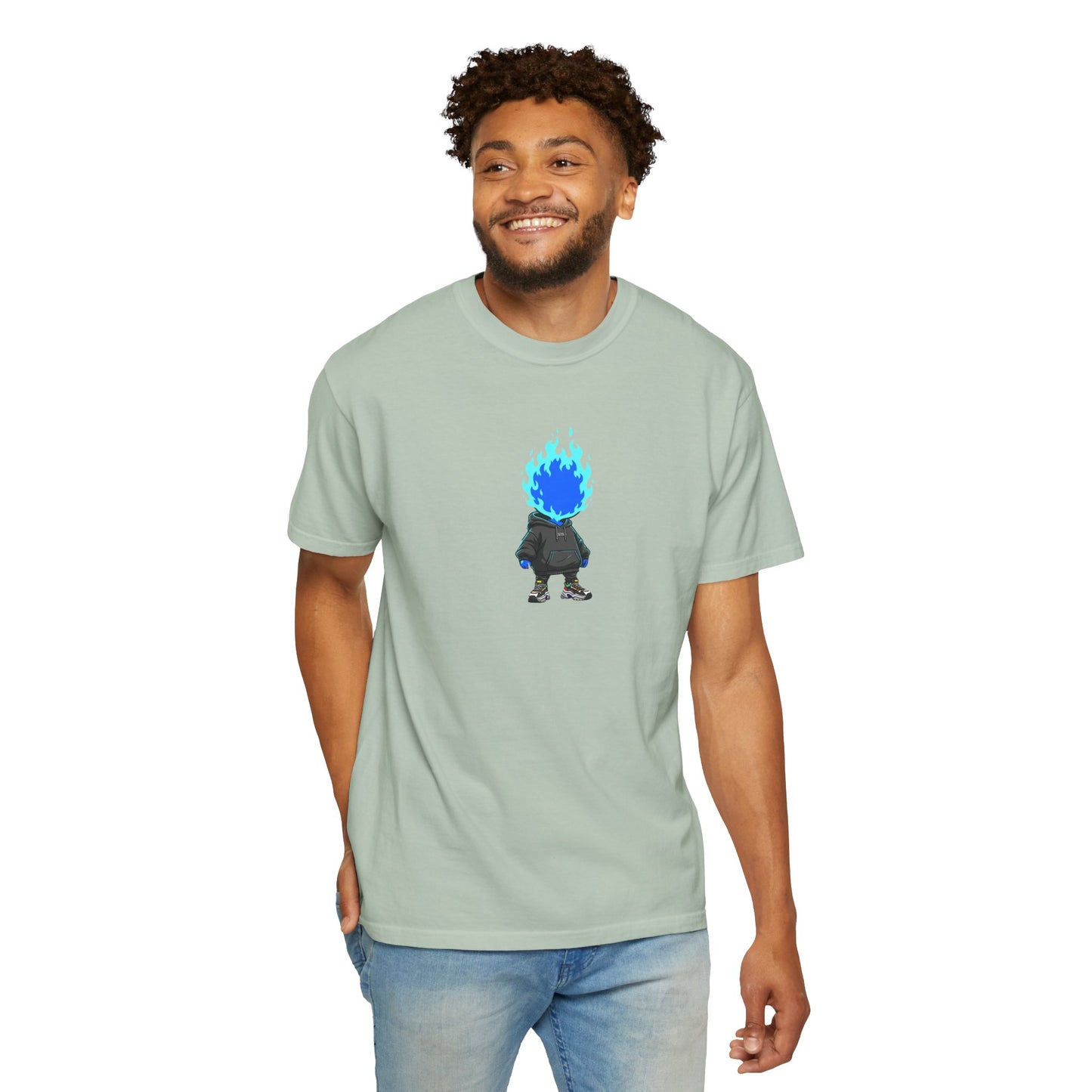 Chibi Hype Oversized T-Shirt – Blue Flame