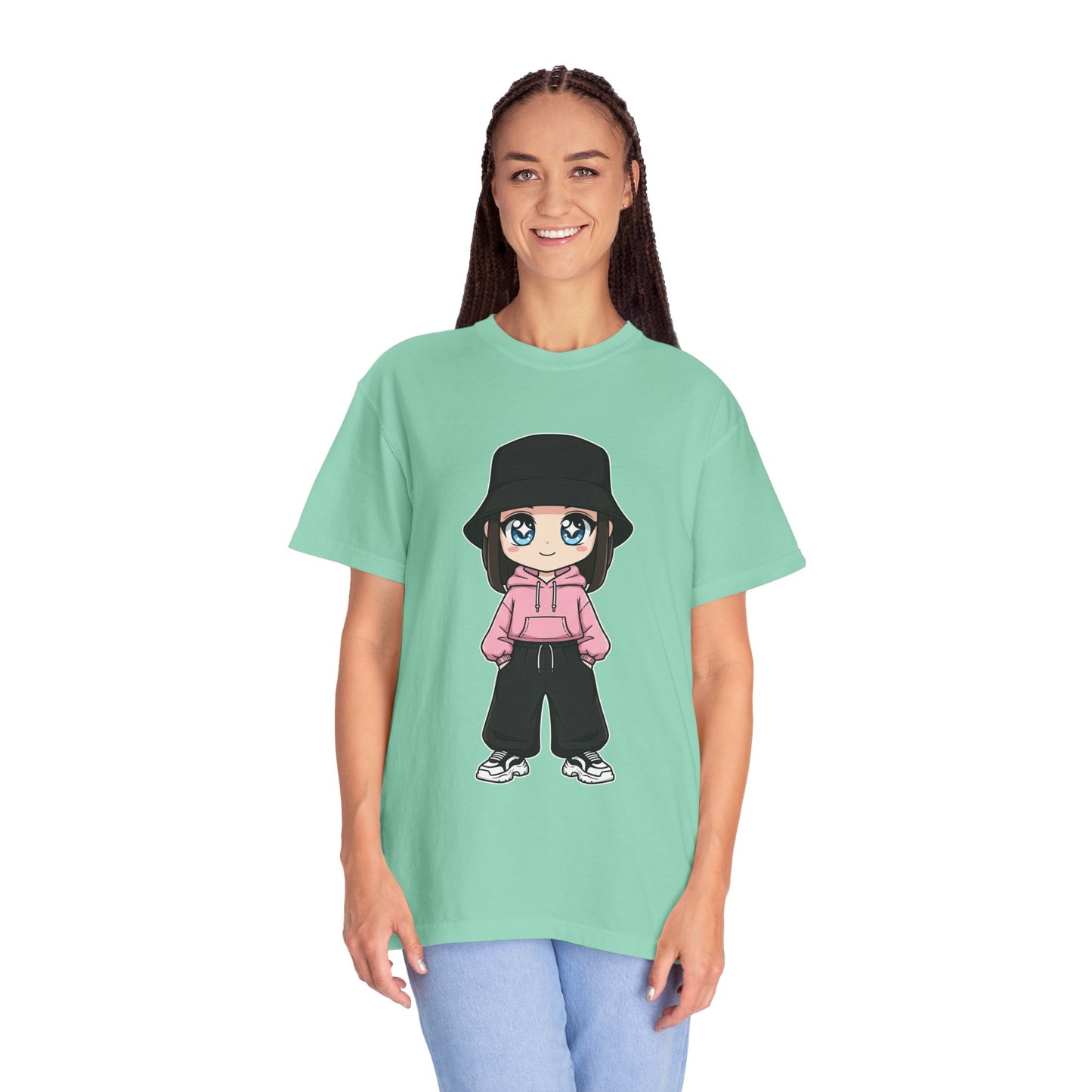 Chibi Hype Oversized T-Shirt – Cute Streetwear Chibi Girl
