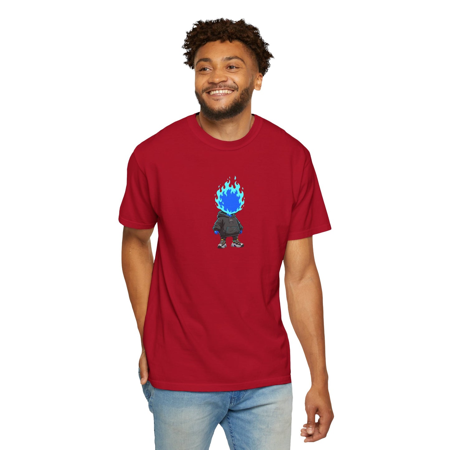 Chibi Hype Oversized T-Shirt – Blue Flame