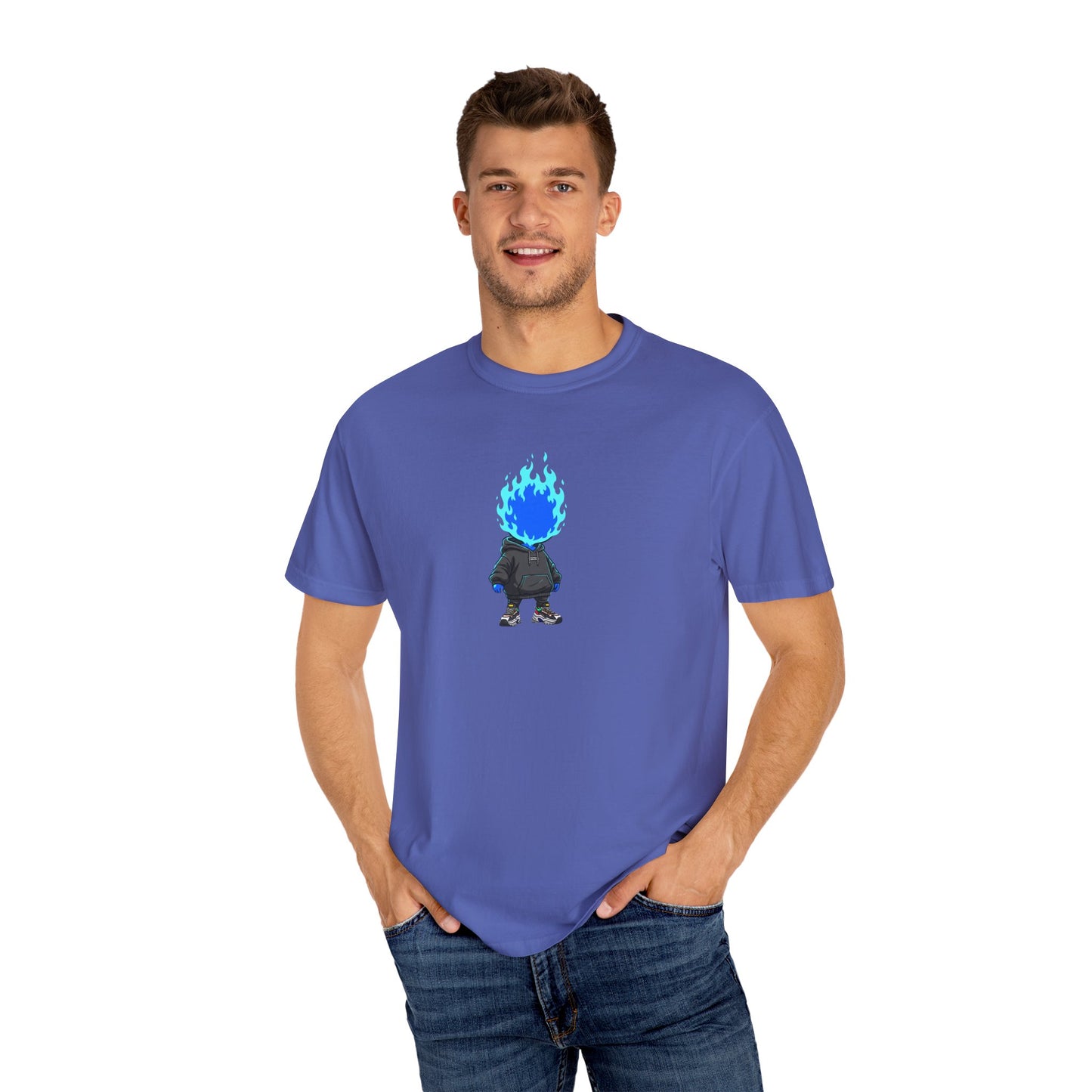 Chibi Hype Oversized T-Shirt – Blue Flame